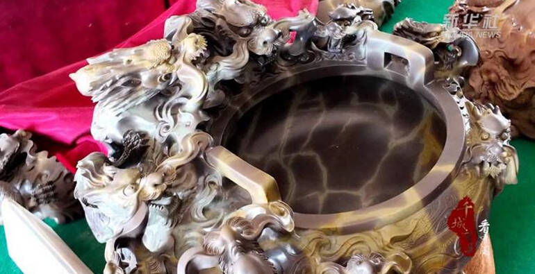 新华社聚焦潍坊：紫金石雕展芳华